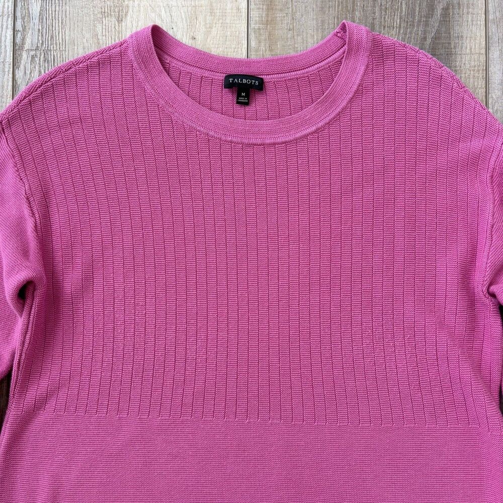 Talbots Womens Rose Pink Sweater Size M Office Classic Preppy Feminine Soft Cozy - Picture 7 of 12
